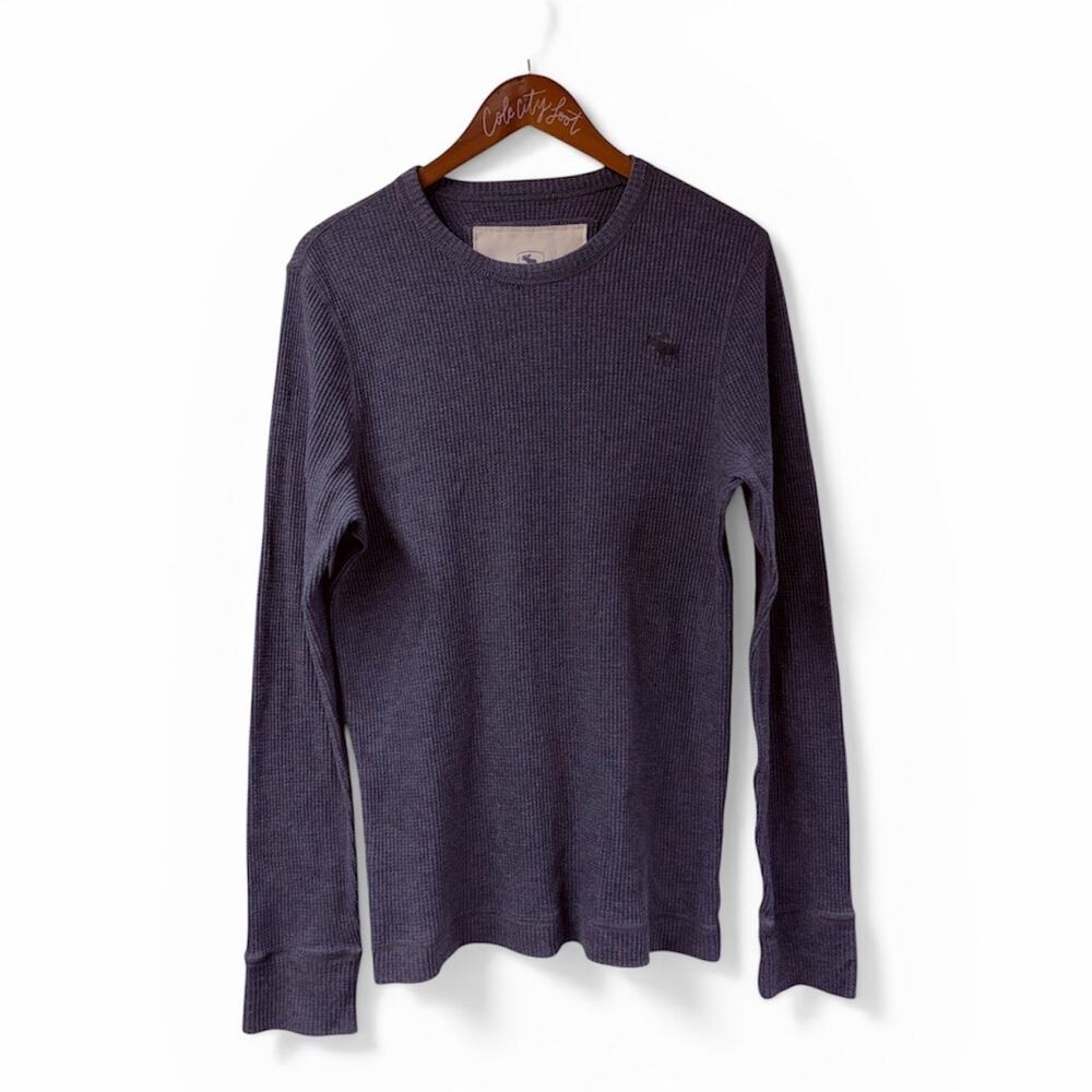 Abercrombie & Fitch Waffle Knit Long Sleeve Crewneck Shirt Medium Pullover M